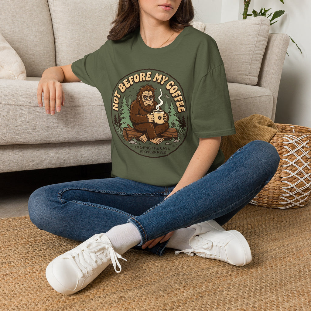 Not Before My Coffee Bigfoot T-Shirt