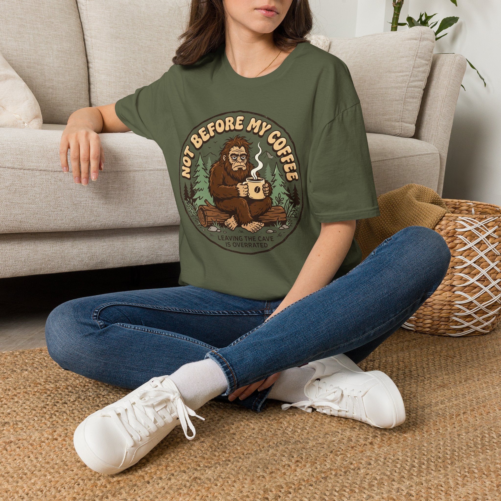 Not Before My Coffee Bigfoot T-Shirt