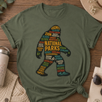 National Parks Bigfoot Word Art T-Shirt