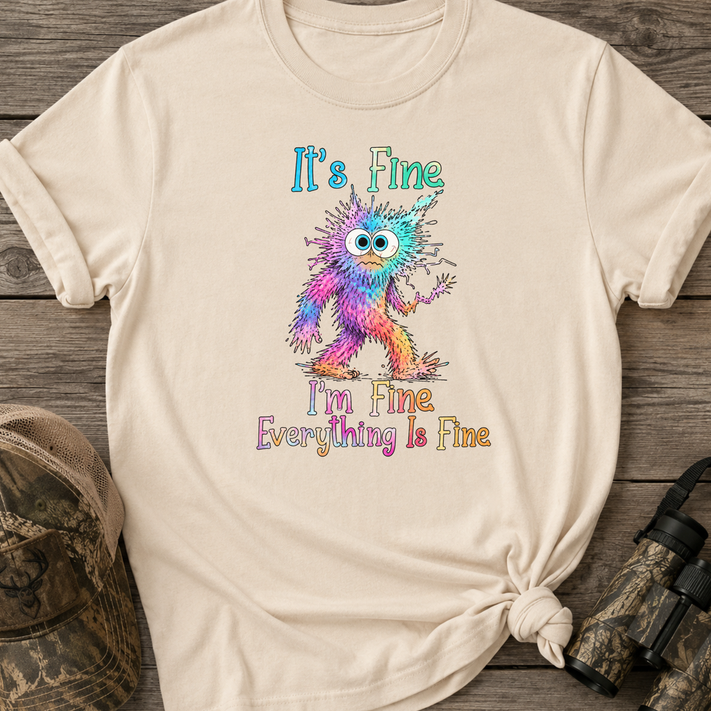 It's Fine Bigfoot Funny T-Shirt