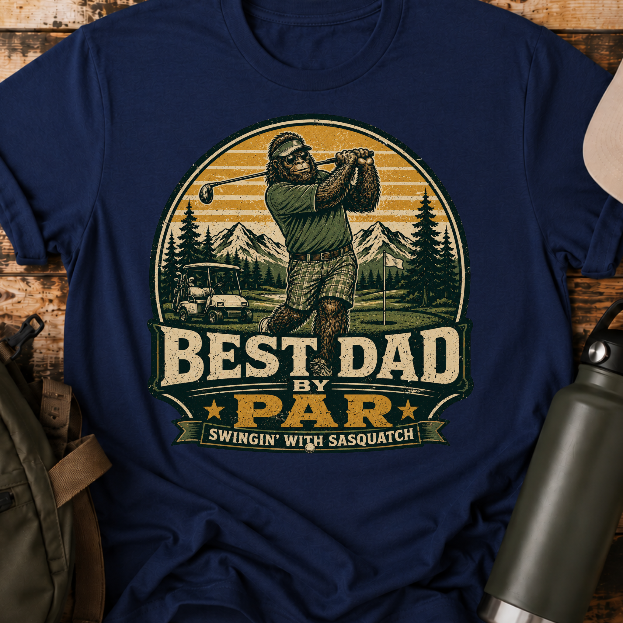 Golf Sasquatch T‑Shirt — Best Dad by Par
