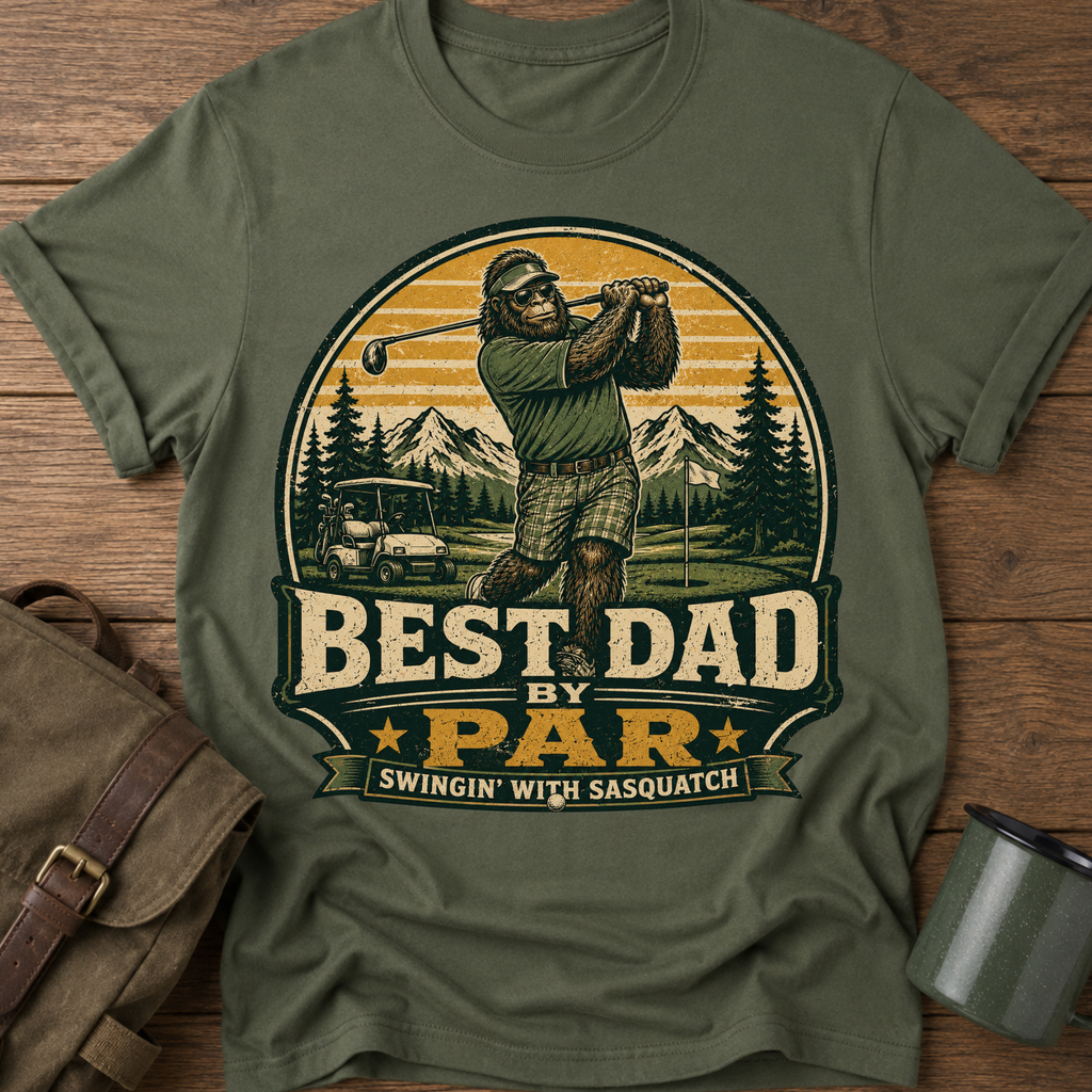 Golf Sasquatch T‑Shirt — Best Dad by Par