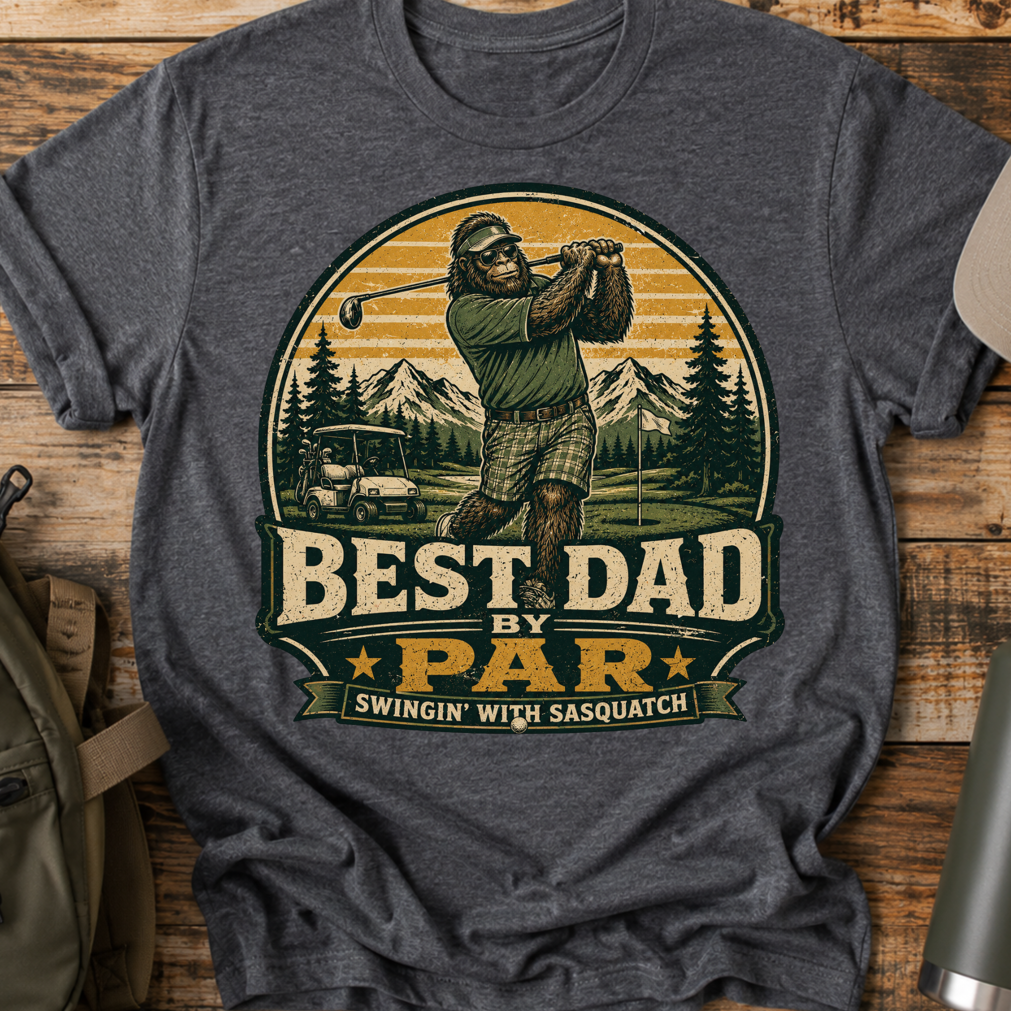 Golf Sasquatch T‑Shirt — Best Dad by Par