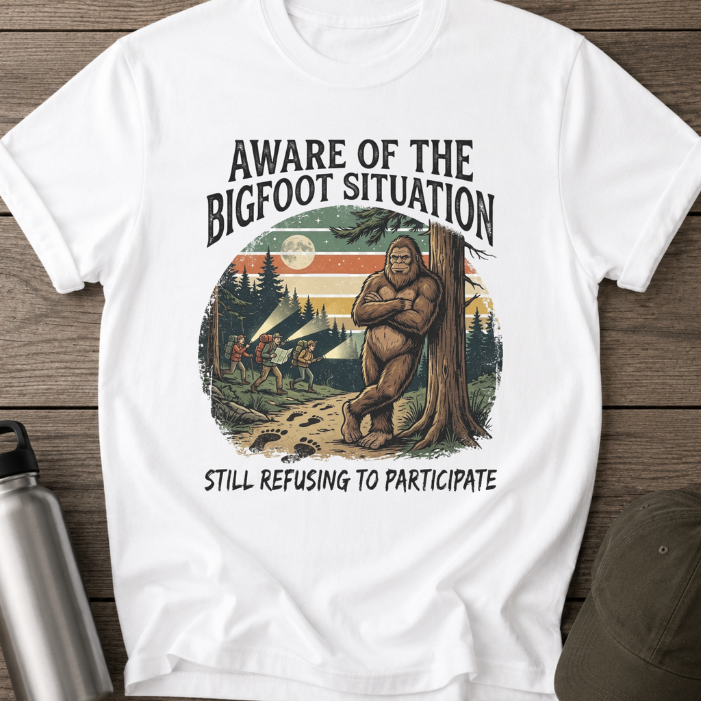 Aware of the Bigfoot Situation Funny T-Shirt