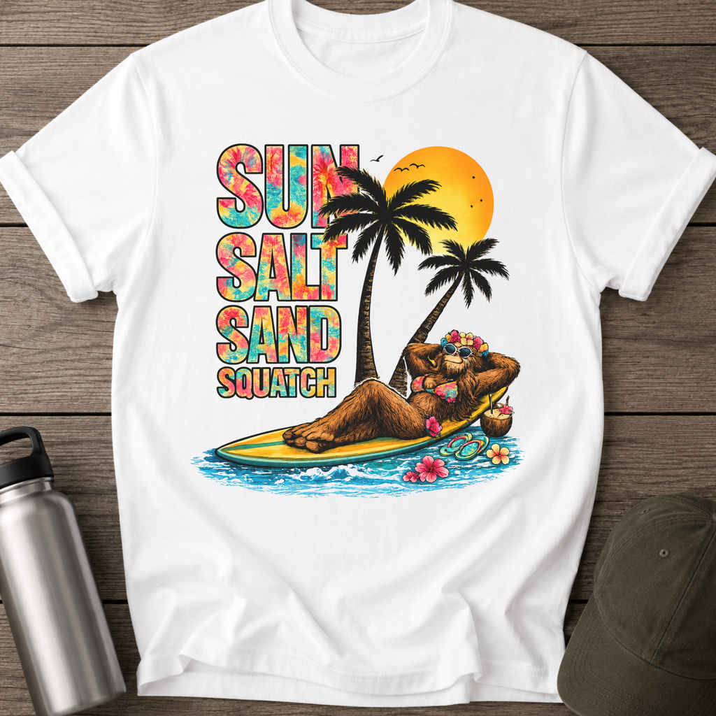 Sun Salt Sand Squatch funny T-Shirt