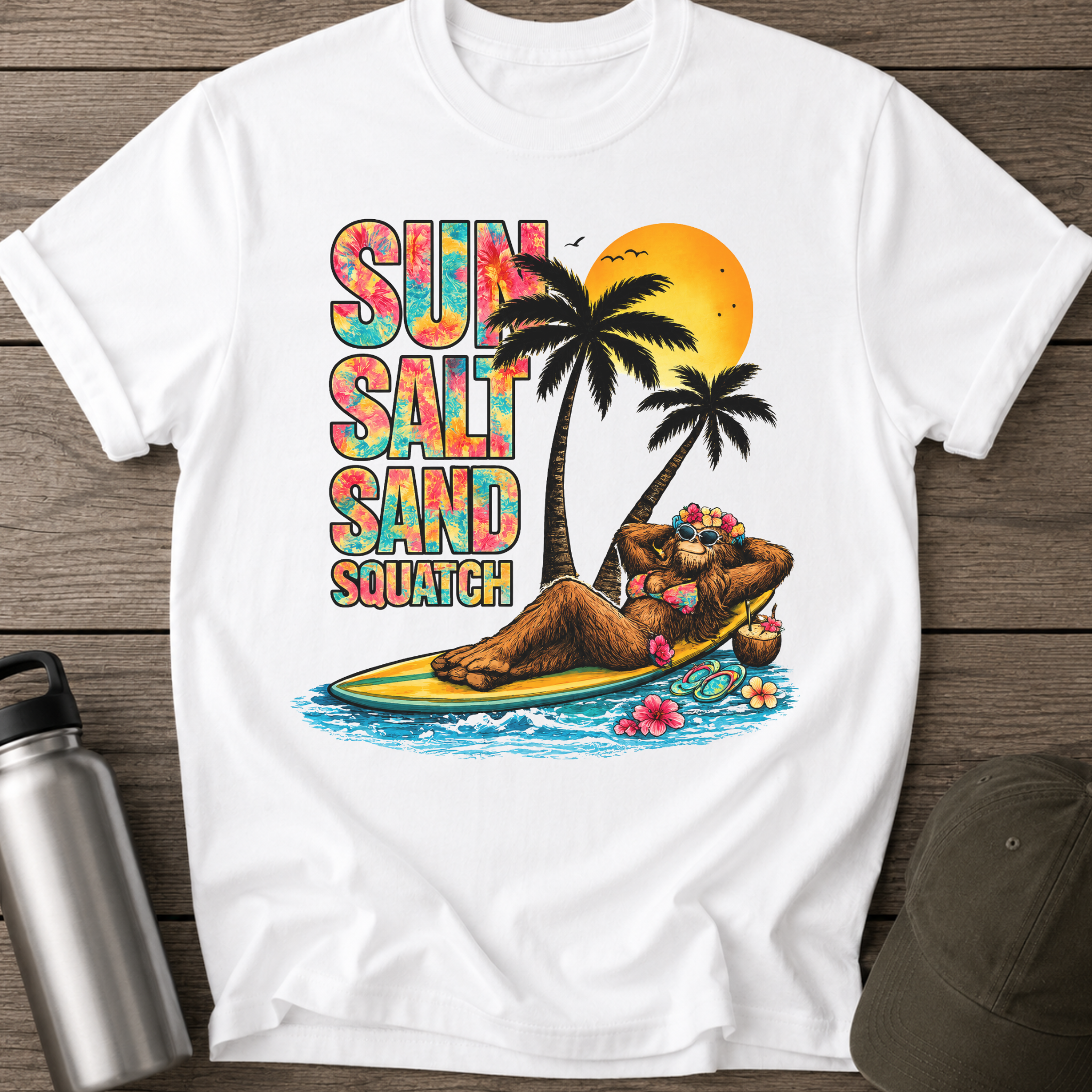 Sun Salt Sand Squatch funny T-Shirt