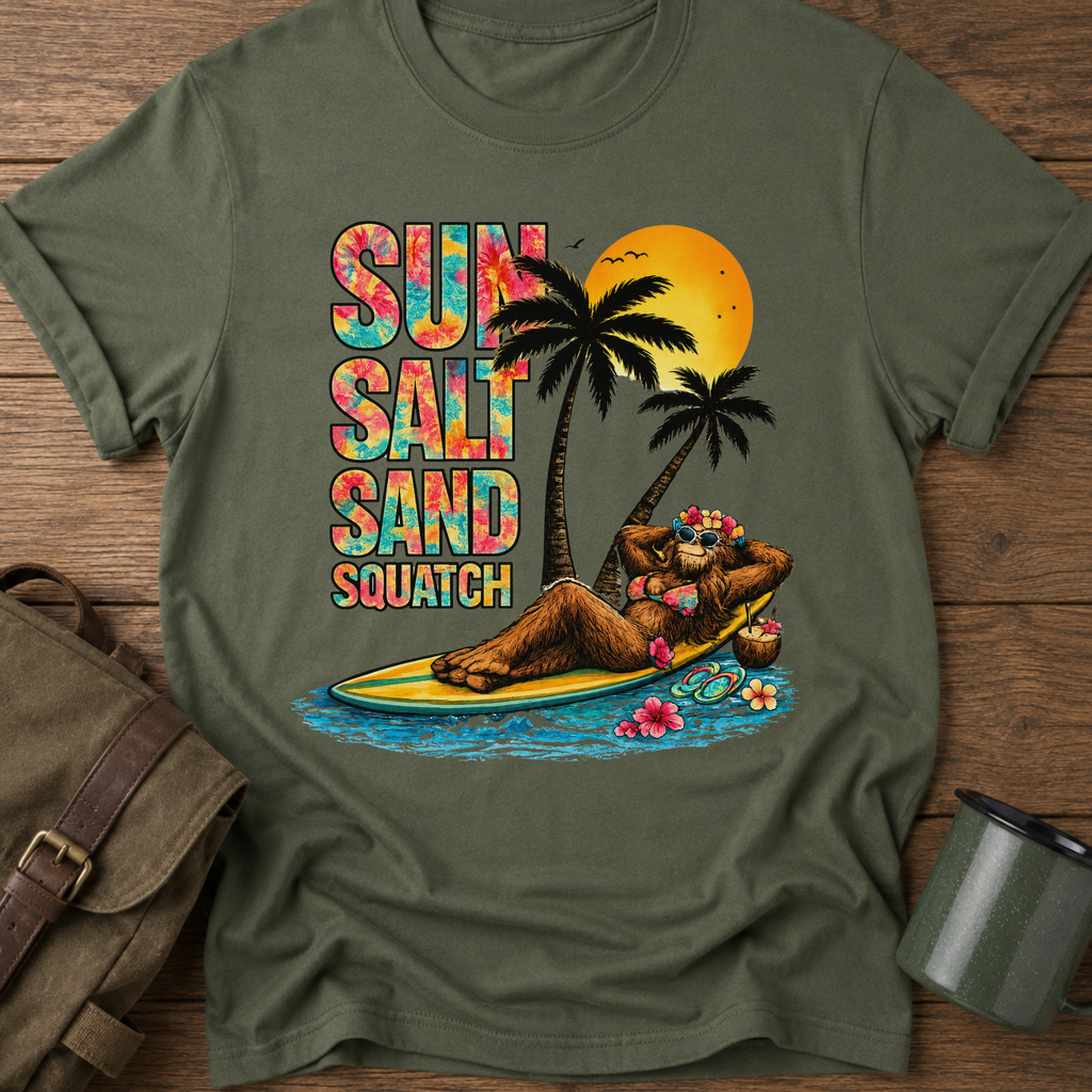 Sun Salt Sand Squatch funny T-Shirt