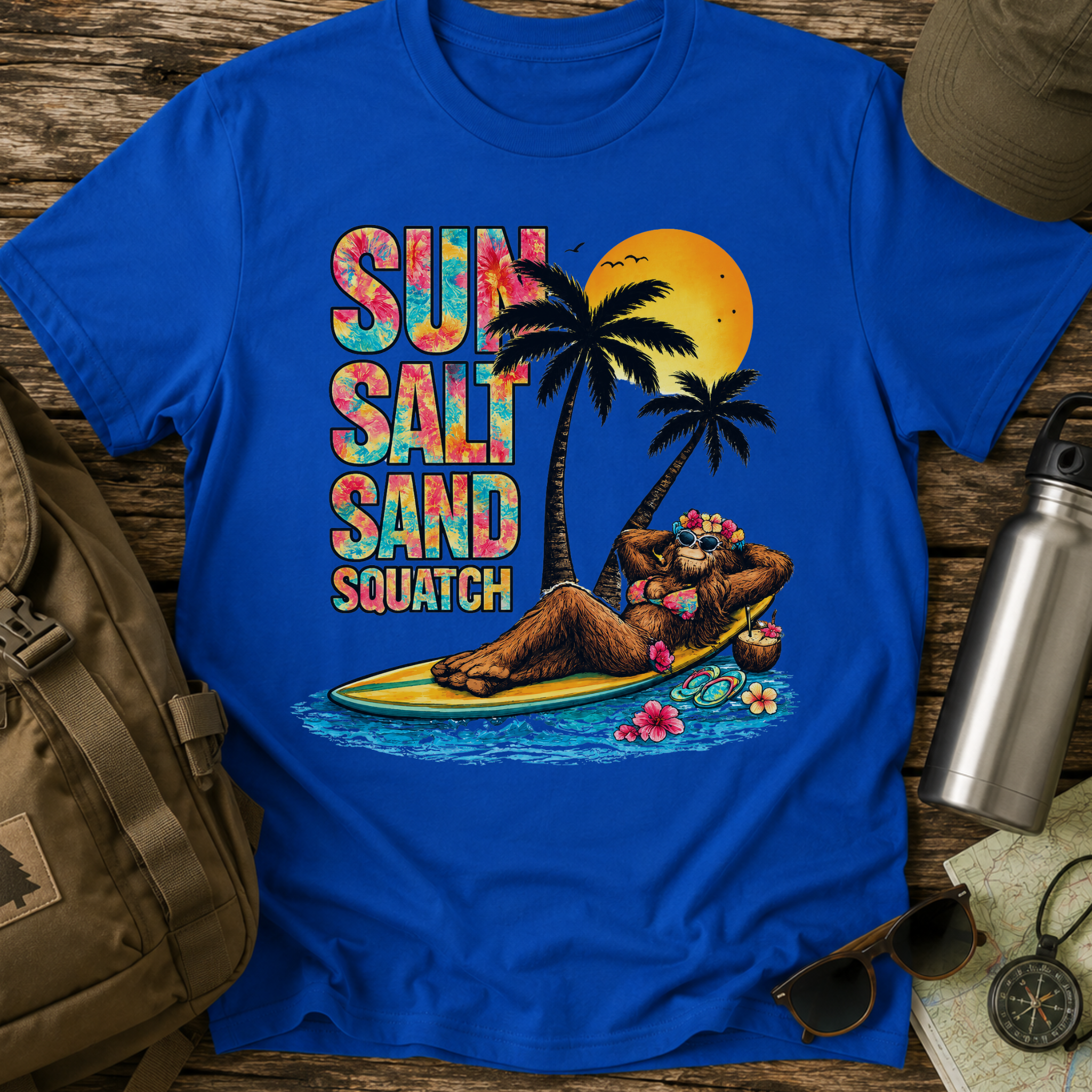 Sun Salt Sand Squatch funny T-Shirt