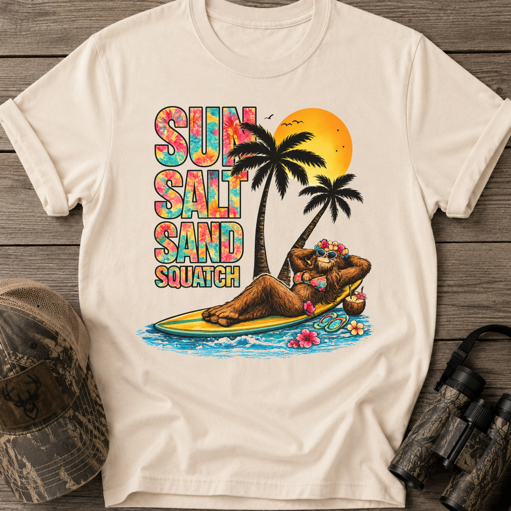 Sun Salt Sand Squatch funny T-Shirt