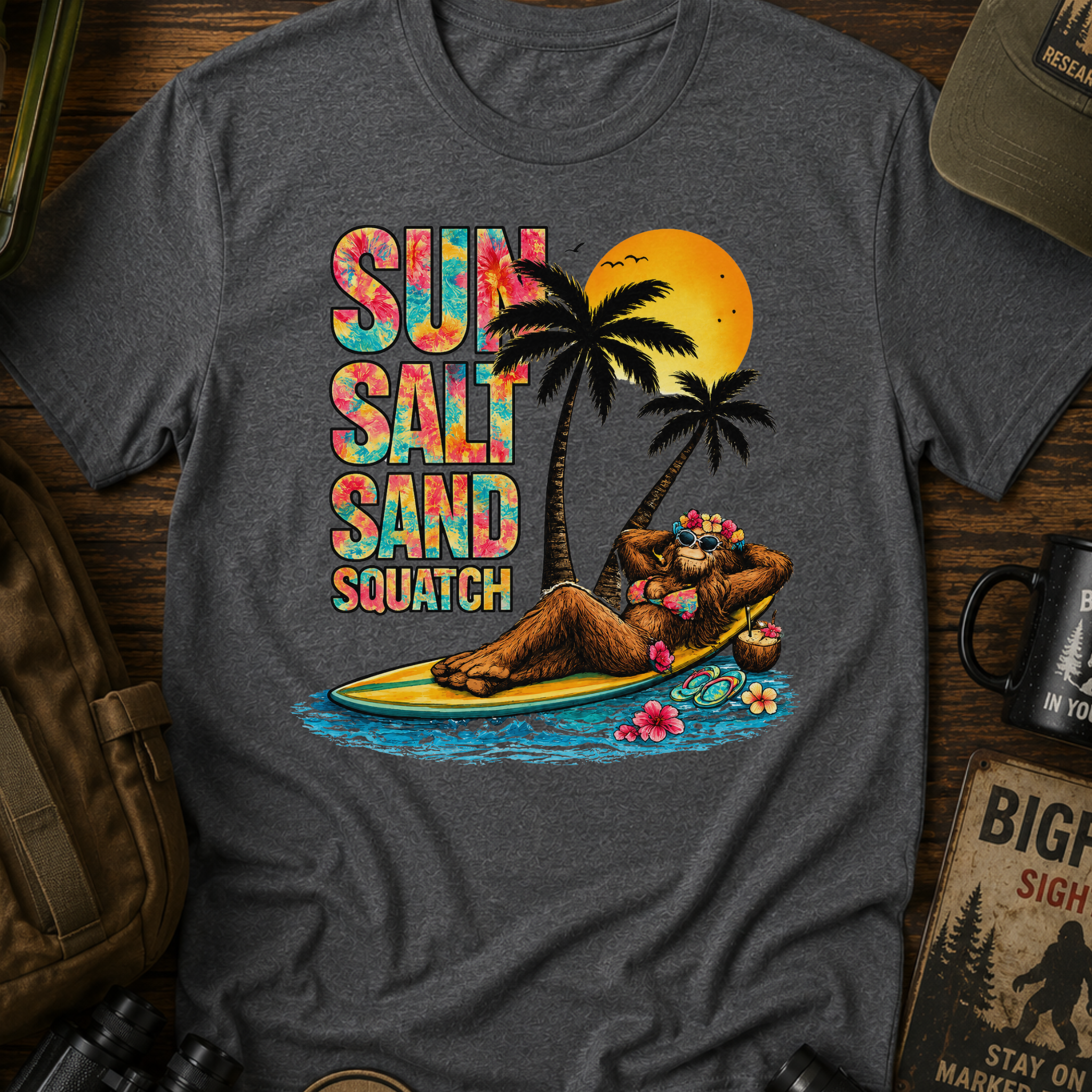 Sun Salt Sand Squatch funny T-Shirt