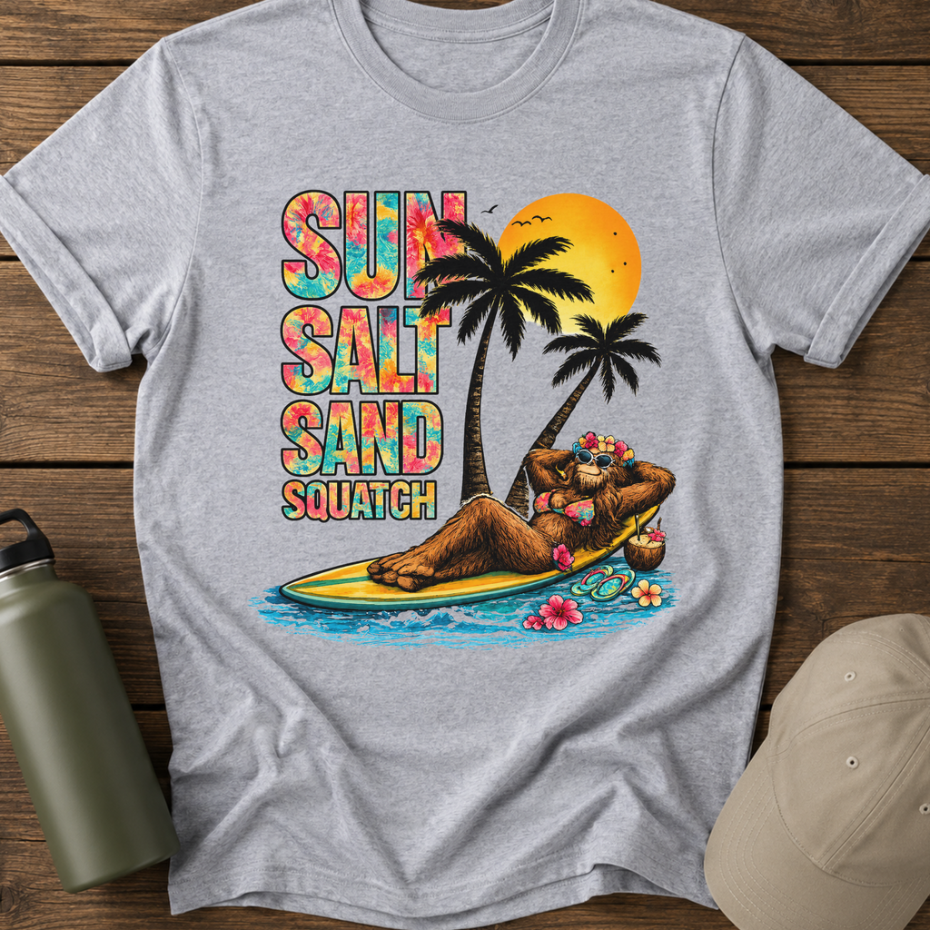 Sun Salt Sand Squatch funny T-Shirt