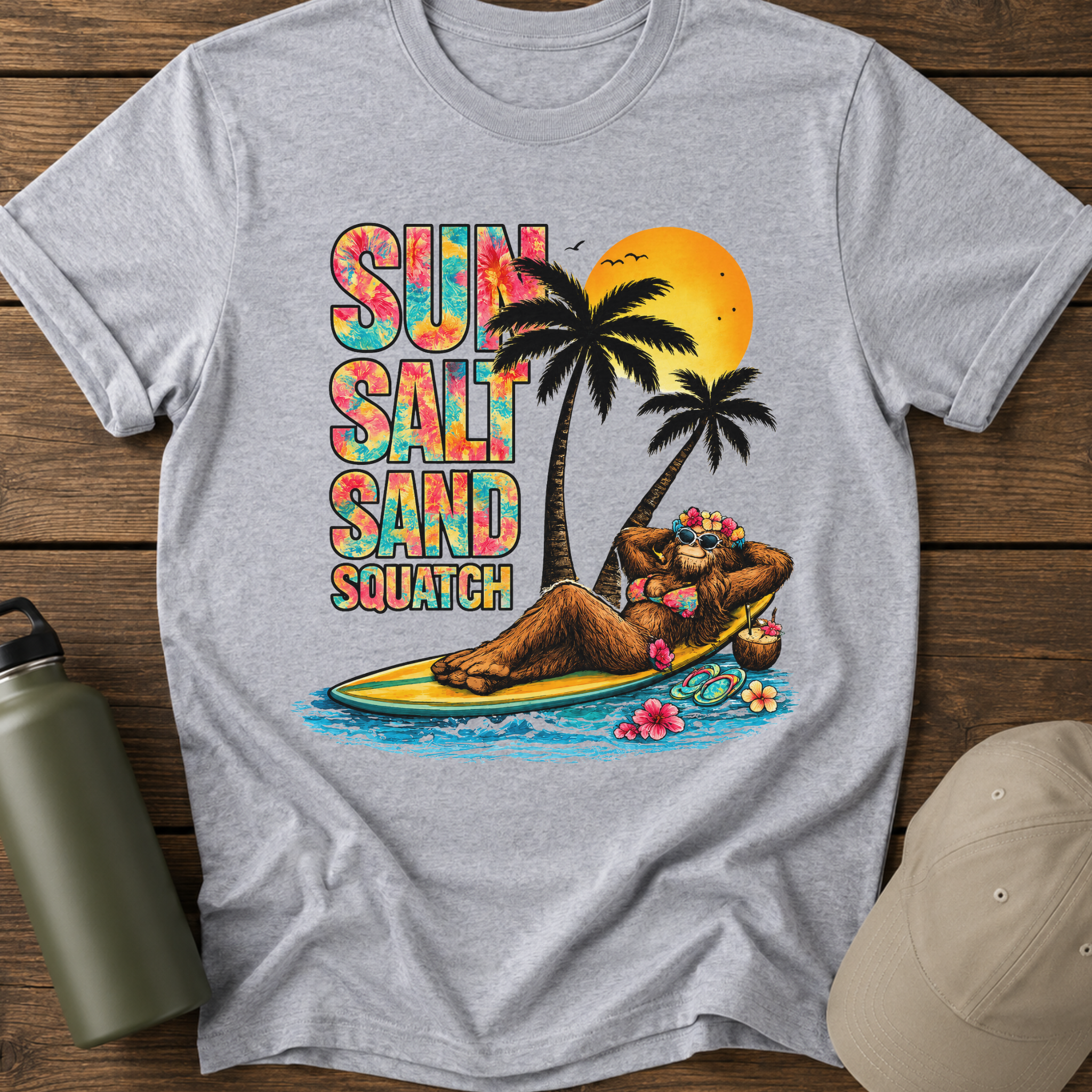 Sun Salt Sand Squatch funny T-Shirt