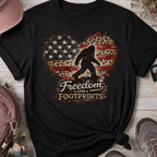Leopard Heart Freedom & Footprints Bigfoot T-Shirt