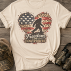 Leopard Heart Freedom & Footprints Bigfoot T-Shirt