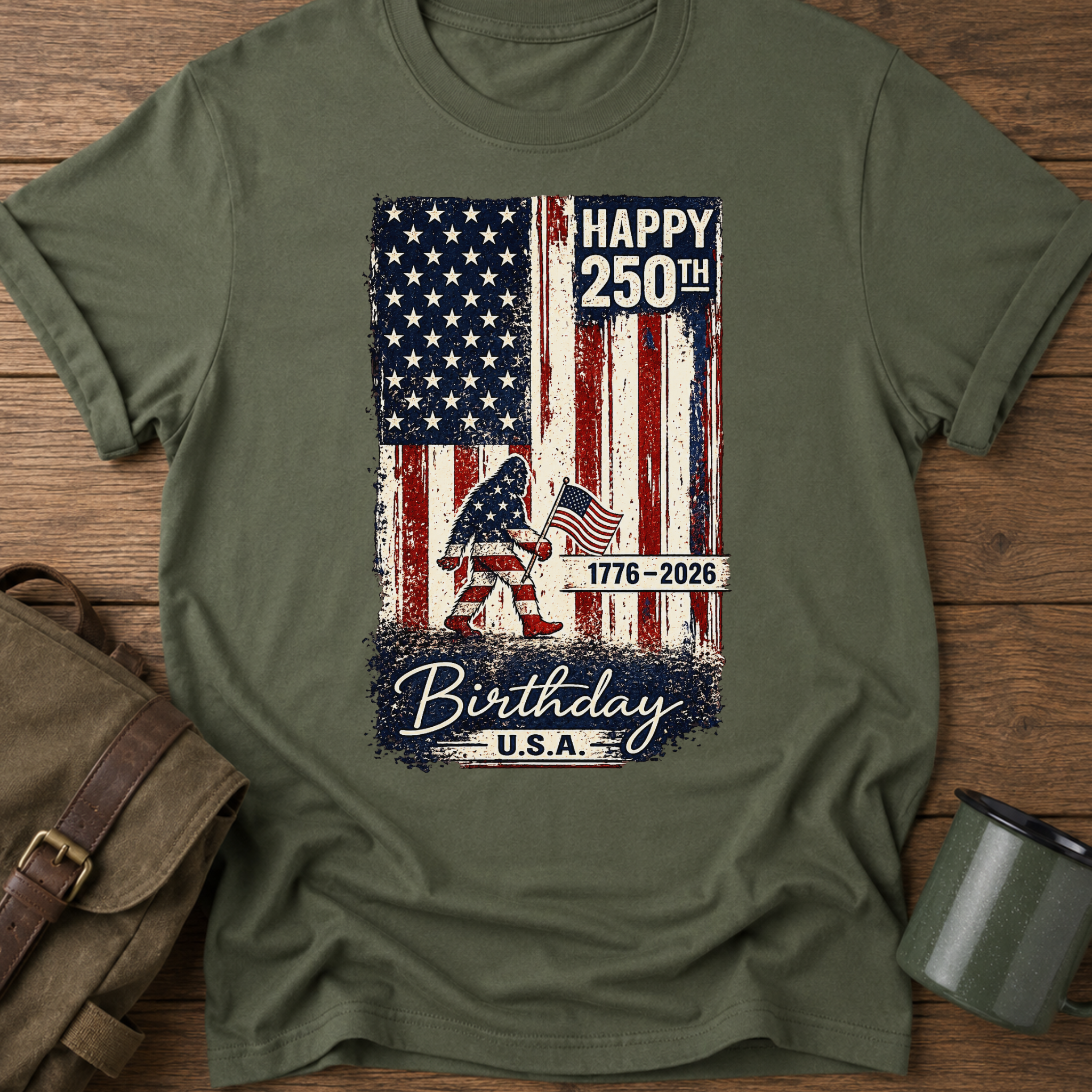 250th USA Birthday Bigfoot T-Shirt