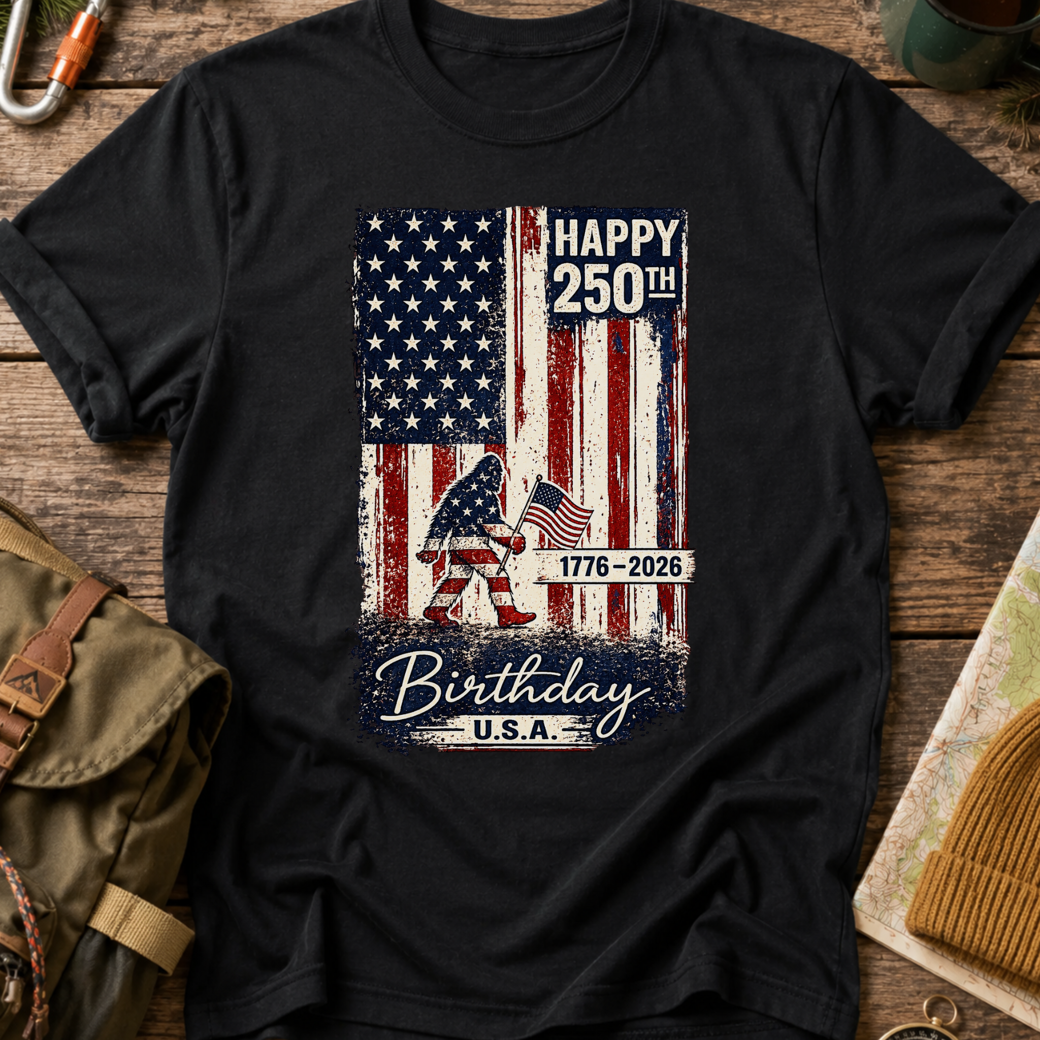 250th USA Birthday Bigfoot T-Shirt