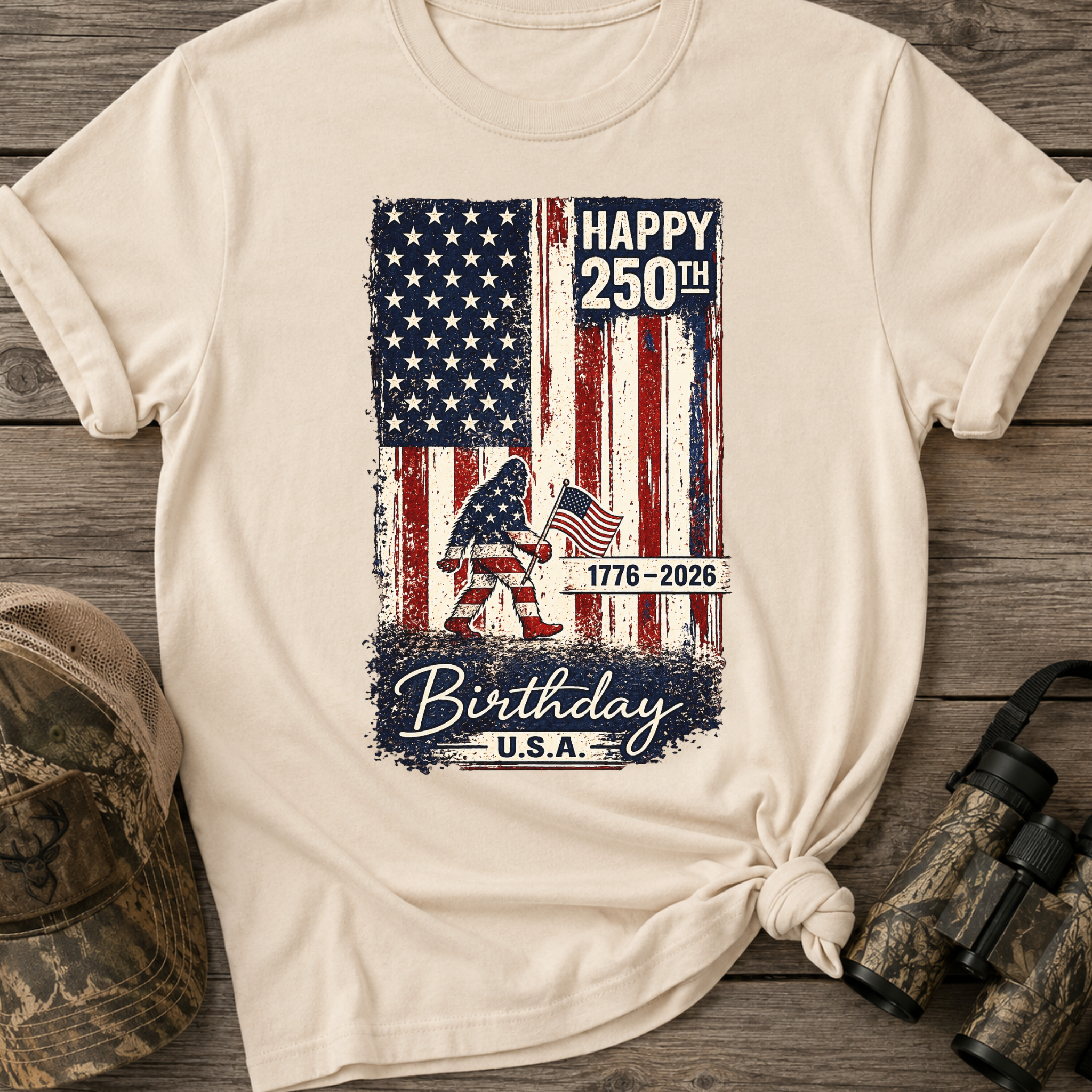 250th USA Birthday Bigfoot T-Shirt