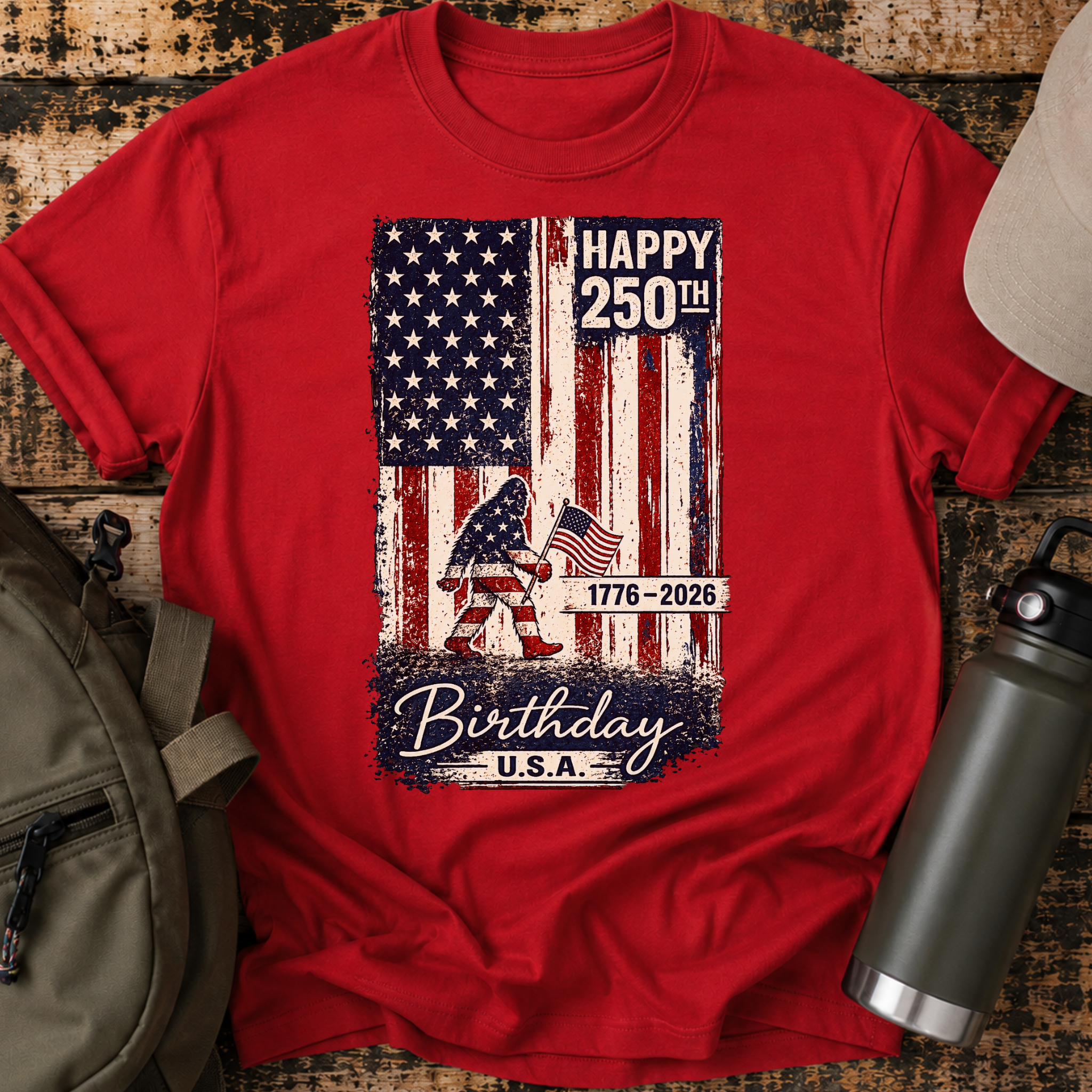 250th USA Birthday Bigfoot T-Shirt