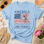 America 250 Years Floral Patriotic T-Shirt