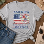 America 250 Years Floral Patriotic T-Shirt
