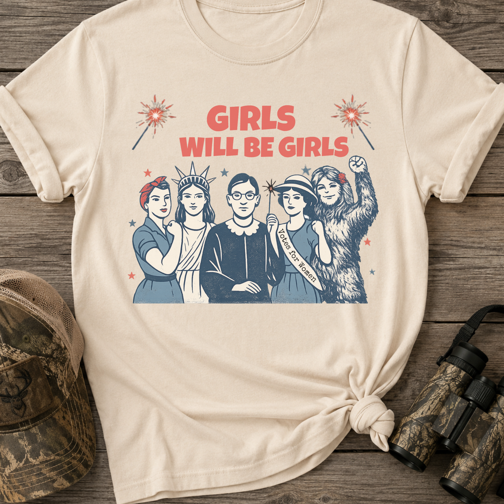 Girls Will Be Girls Votes For Women Patriotic T-Shirt