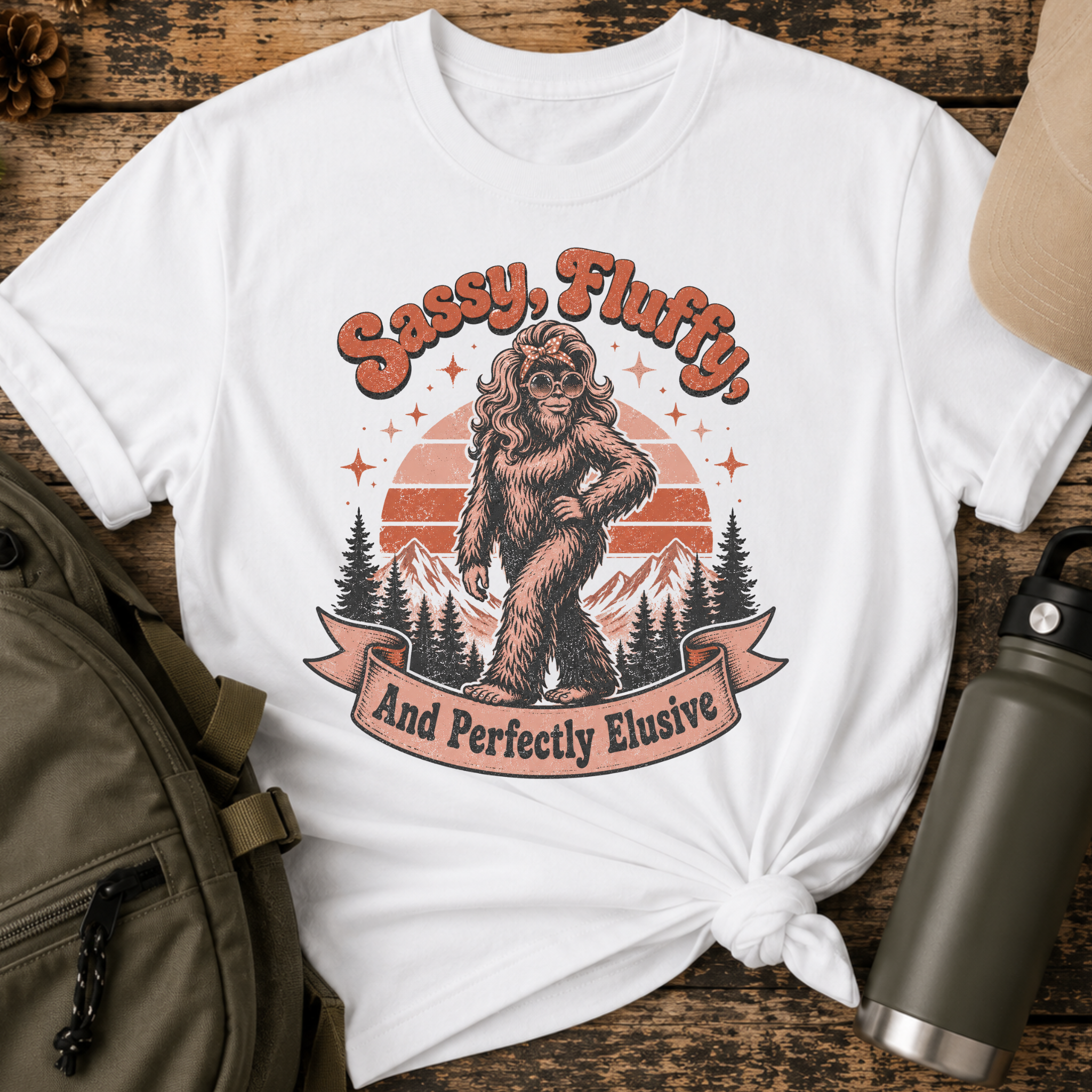 Sassy Fluffy Perfectly Elusive Retro Sasquatch T-Shirt