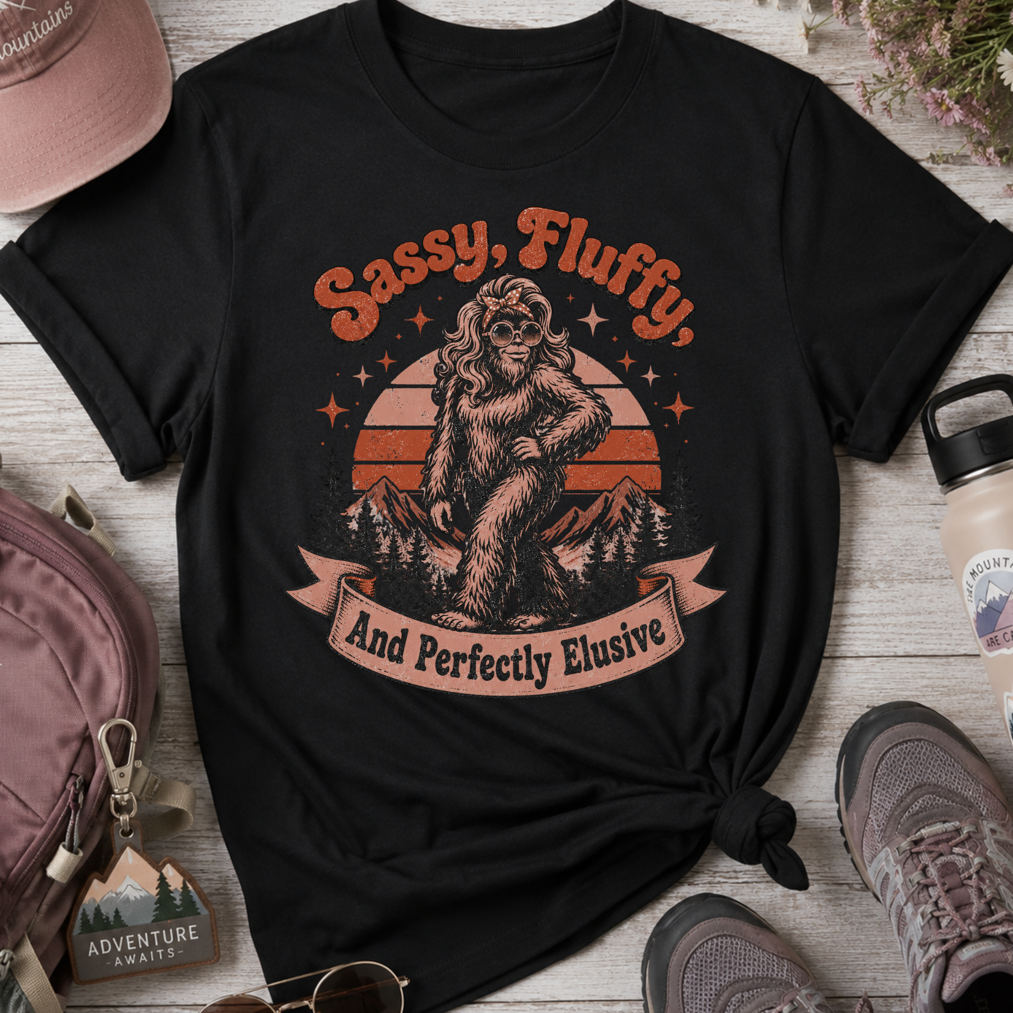 Sassy Fluffy Perfectly Elusive Retro Sasquatch T-Shirt