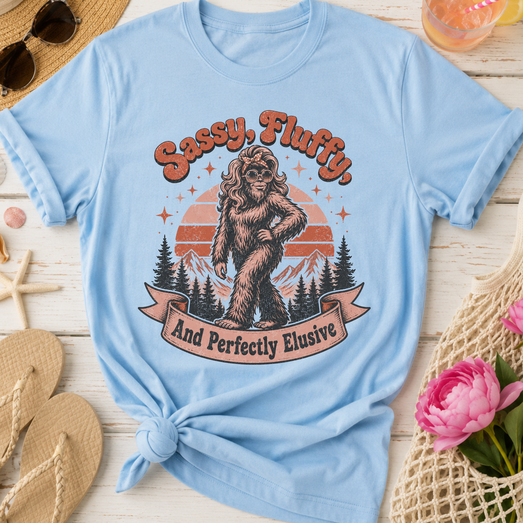 Sassy Fluffy Perfectly Elusive Retro Sasquatch T-Shirt