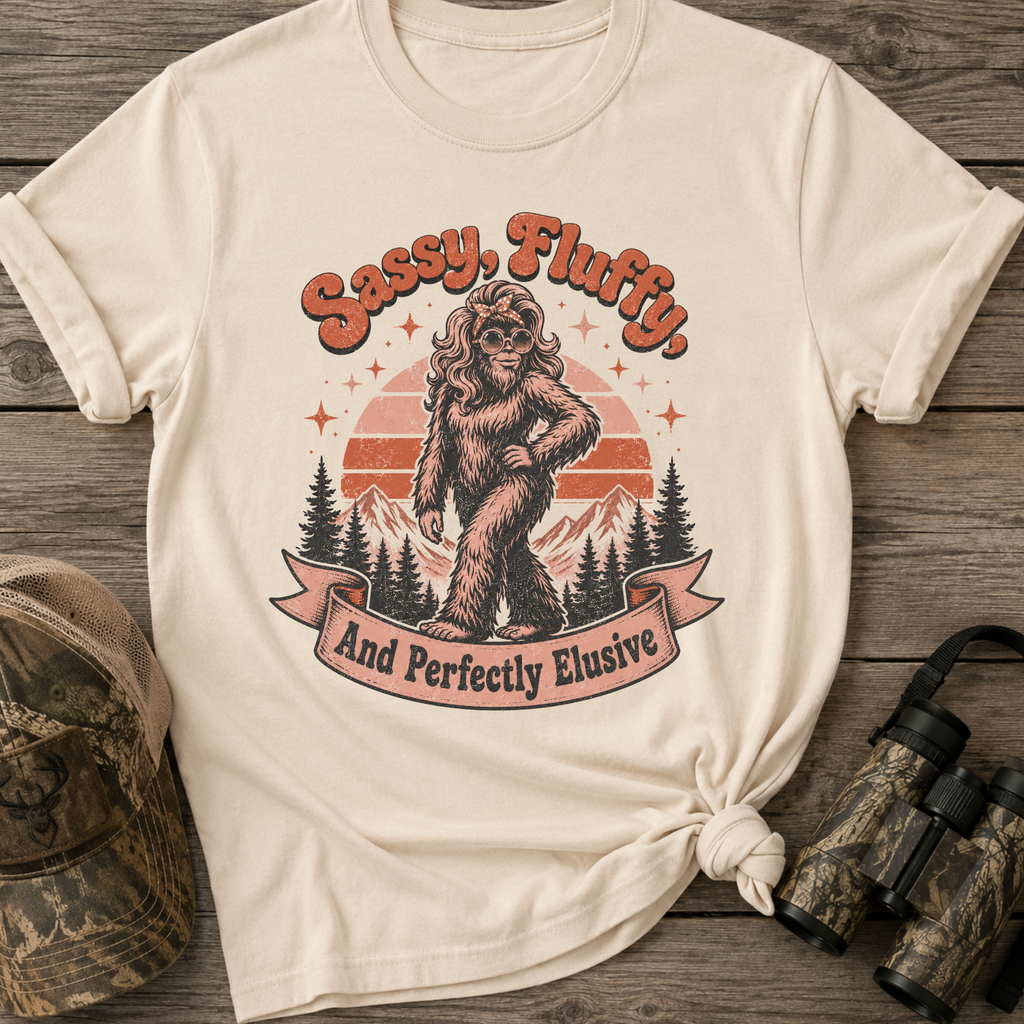 Sassy Fluffy Perfectly Elusive Retro Sasquatch T-Shirt