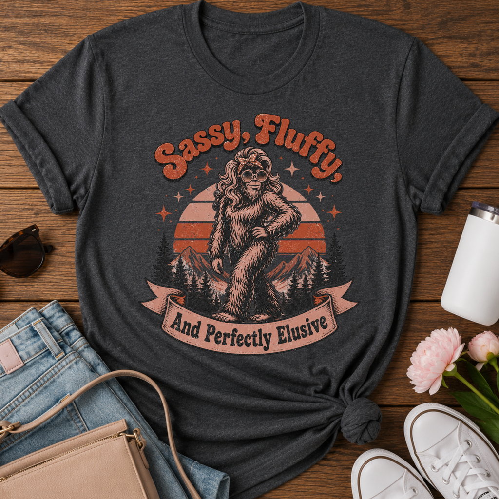 Sassy Fluffy Perfectly Elusive Retro Sasquatch T-Shirt
