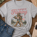 I'd Rather Be Fishing Female Sasquatch Vintage T-Shirt