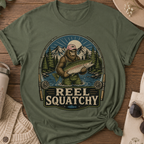Reel Squatchy Pink Hat Fishing T-Shirt
