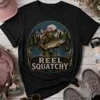 Reel Squatchy Pink Hat Fishing T-Shirt