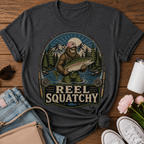 Reel Squatchy Pink Hat Fishing T-Shirt