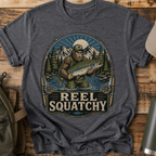 Reel Squatchy Fishing Green Hat T-Shirt