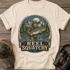 Reel Squatchy Fishing Green Hat T-Shirt