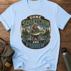 Gone Squatchin' and Fishin' Pink Bow T-Shirt