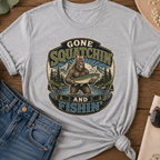 Gone Squatchin' and Fishin' Pink Bow T-Shirt