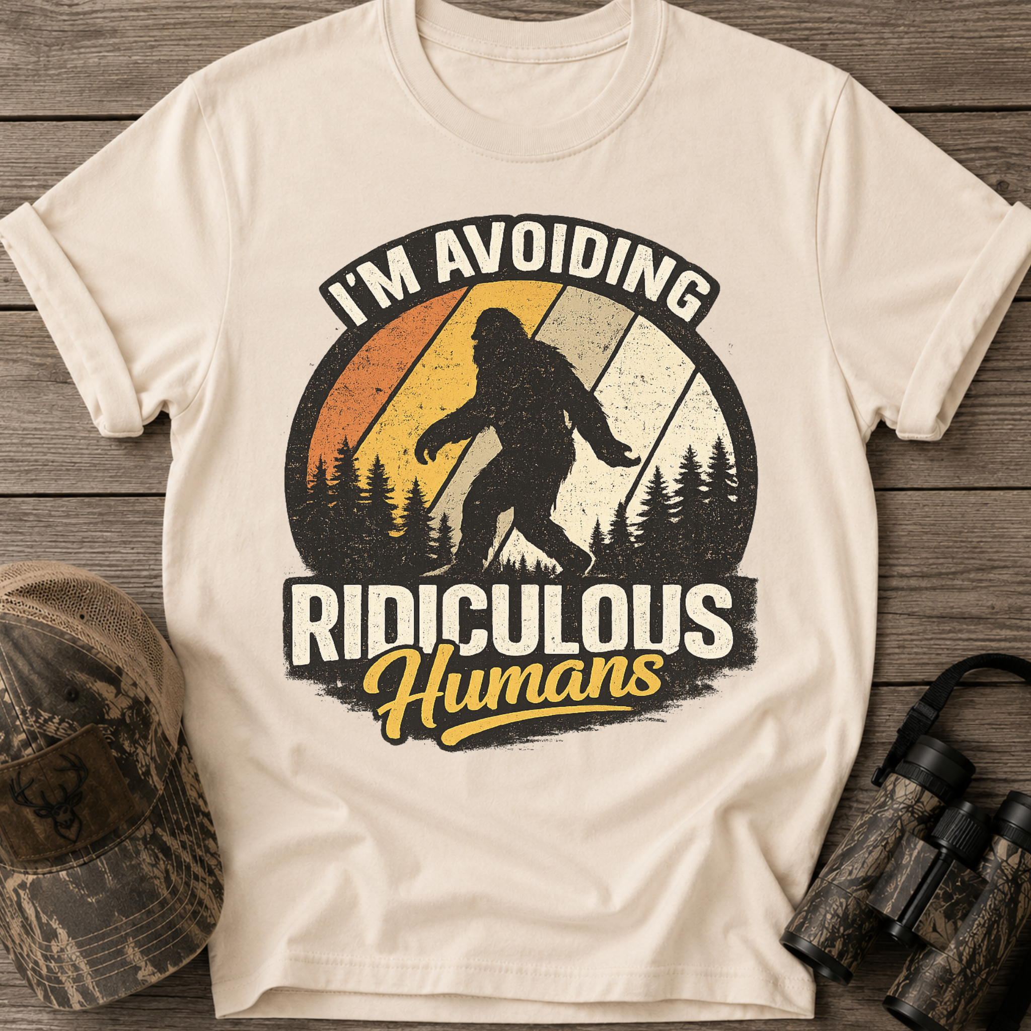 I'm Avoiding Ridiculous Humans Bigfoot Sasquatch T-Shirt