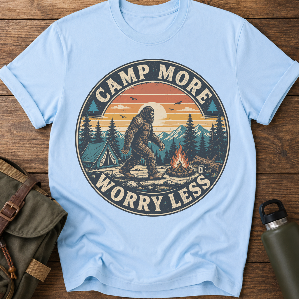 Camp More Worry Less Vintage Retro T‑Shirt
