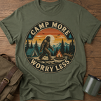 Camp More Worry Less Vintage Retro T‑Shirt