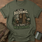 I'm Not Hiding I'm People Watching Funny Sasquatch T-Shirt