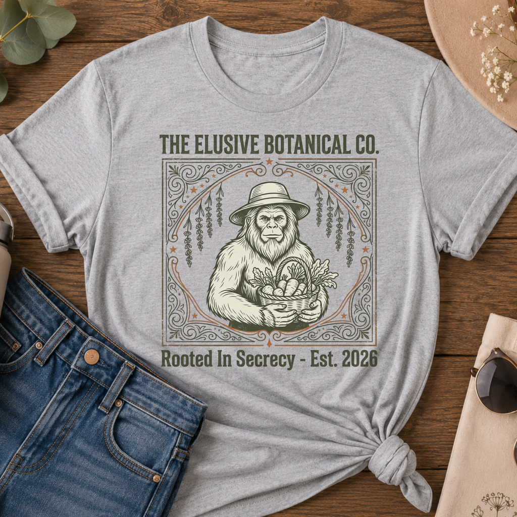Elusive Botanical Gardening Vintage Sasquatch T-Shirt