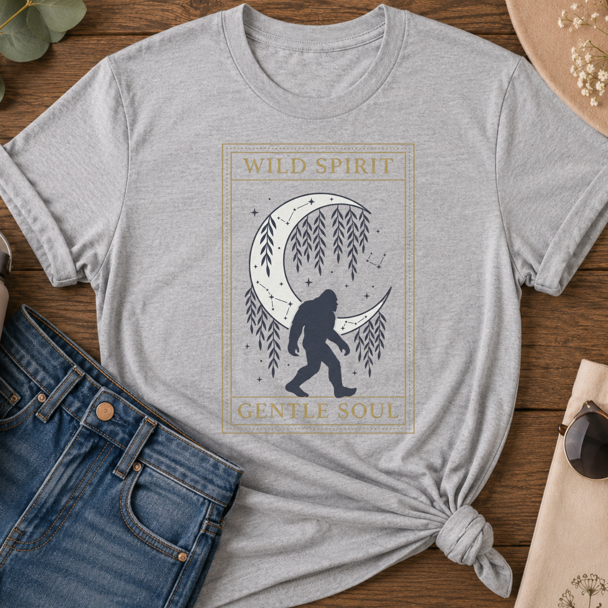 Wild Spirit Gentle Soul Boho Sasquatch T-Shirt