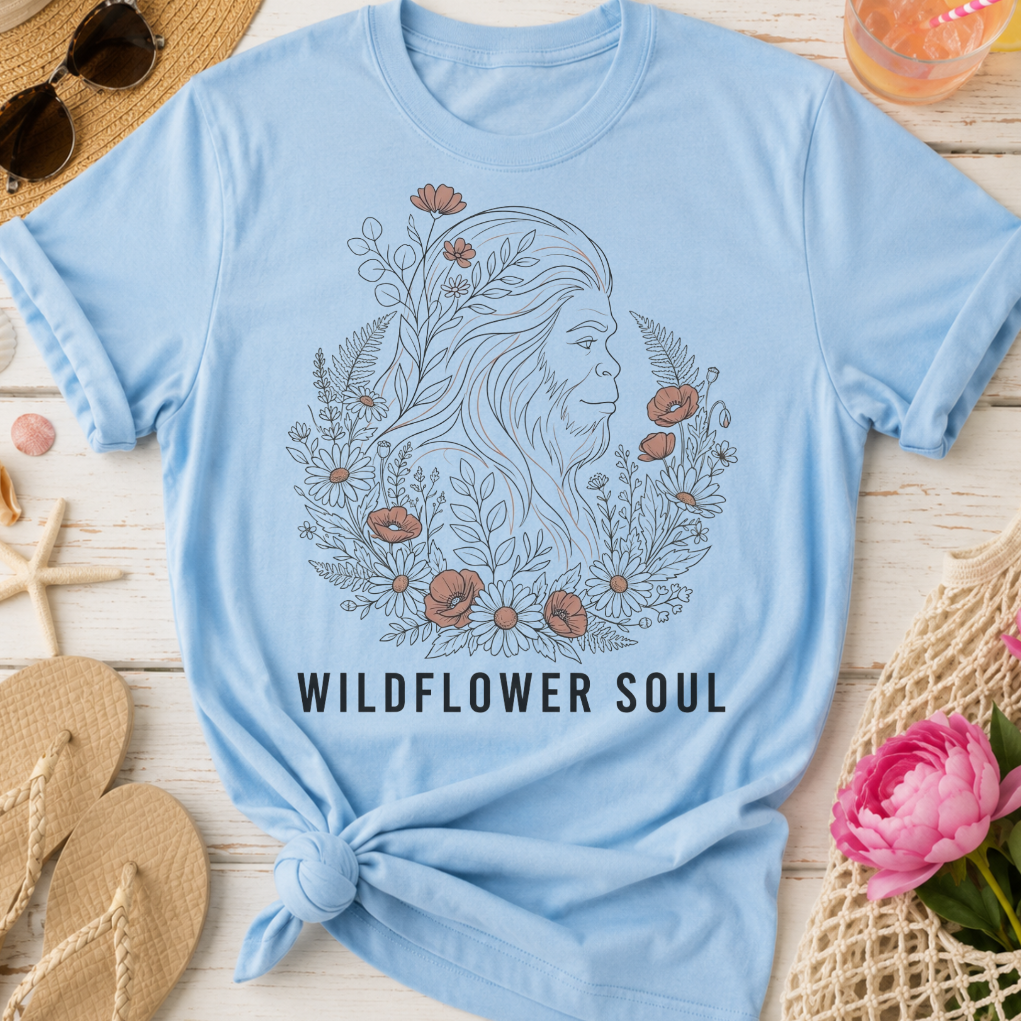 Wildflower Soul Boho Floral Bigfoot T-Shirt