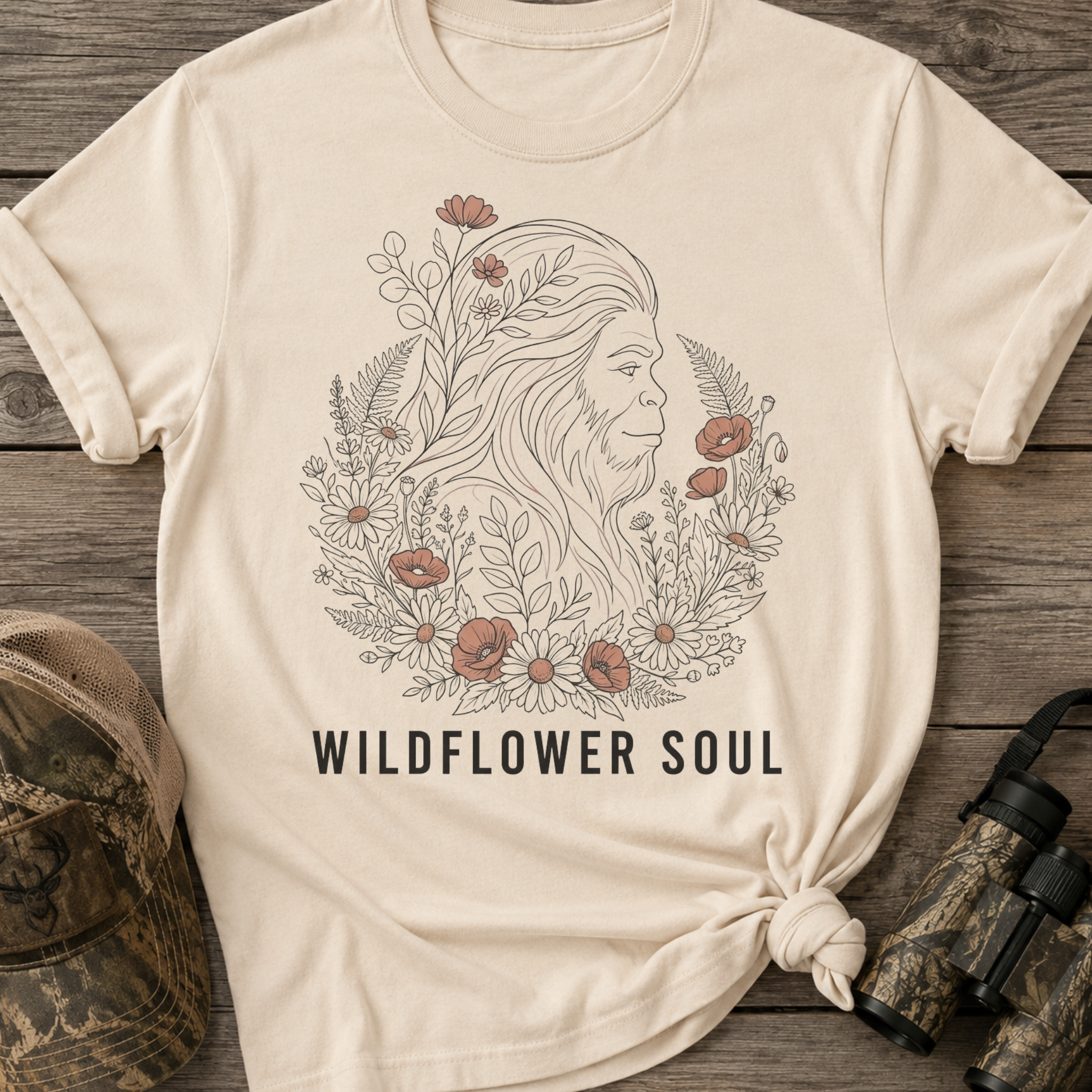 Wildflower Soul Boho Floral Bigfoot T-Shirt