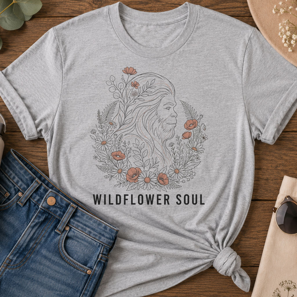 Wildflower Soul Boho Floral Bigfoot T-Shirt