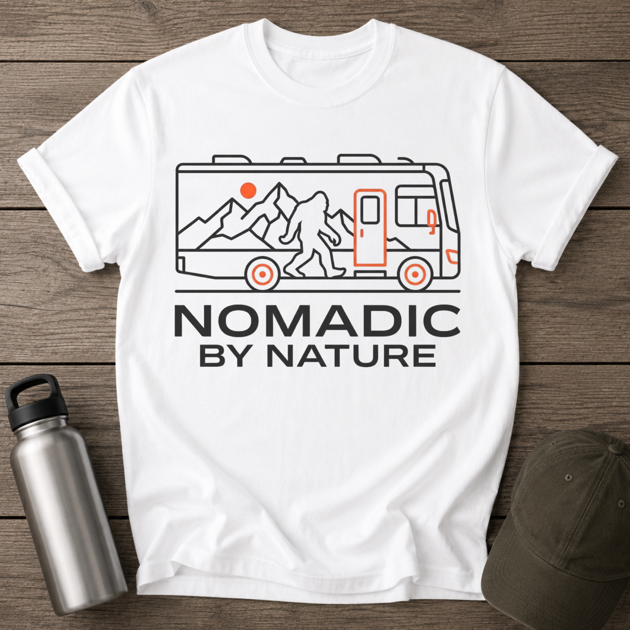 Nomadic By Nature RV Adventure Camper T-Shirt
