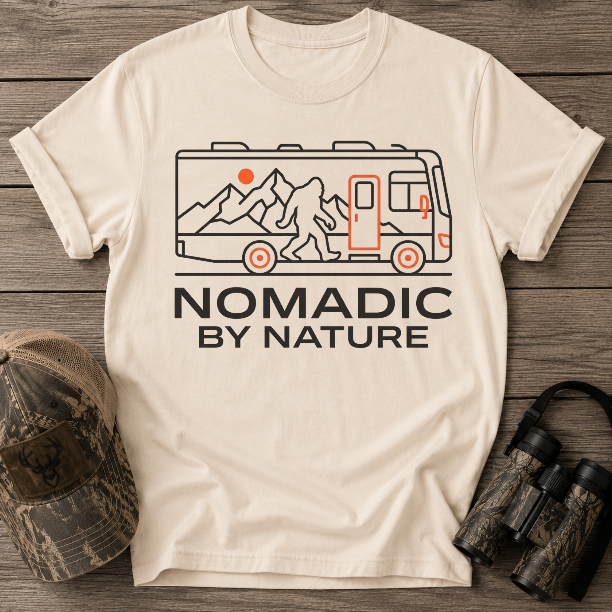 Nomadic By Nature RV Adventure Camper T-Shirt