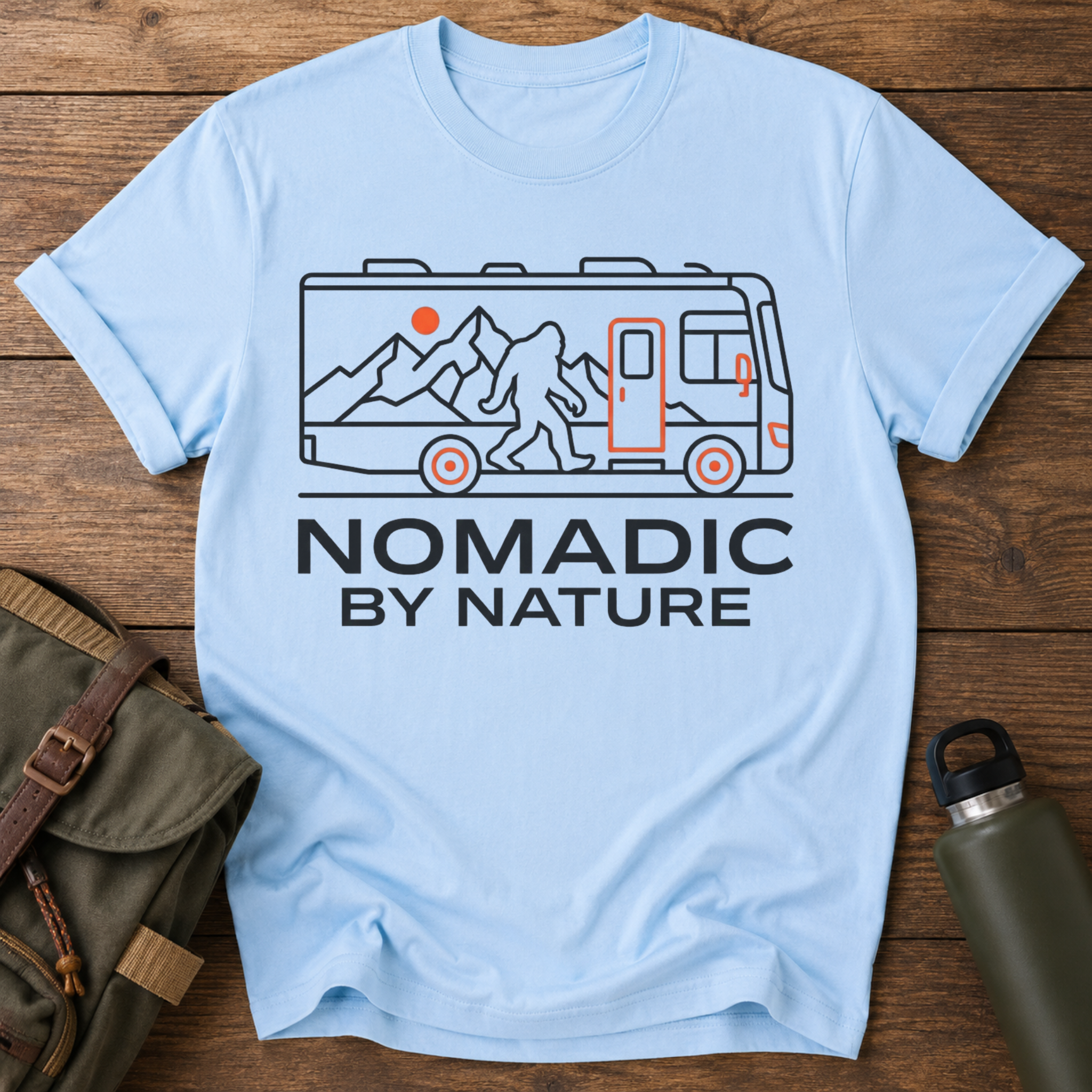 Nomadic By Nature RV Adventure Camper T-Shirt